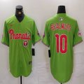 Nike Philadelphia Phillies #10 J.T. Realmuto green majestic baseball jerseys Joint name-BD 02