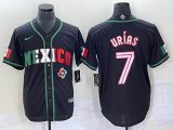 2023 World Cup Mexico #7 Julio Urias black majestic baseball jerseys 69