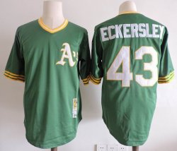 Oakland Athletics #43 Eckersley green throwback baseball jersey