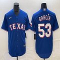 Nike Texas Rangers #53 Adolis Garcia blue majestic baseball jerseys-BD