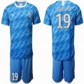 2019-2020 Olympique de Marseille #19 LGUSTAVO blue soccer jersey away