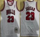 Youth Chicago Bulls #23 Michael Jordan white throwback nba basketball jersey-XD