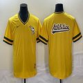 Nike Oakland Athletics blank yellow majestic baseball jersey big logo