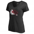 Women's Kansas City Chiefs NFL Pro Line by Fanatics Branded Black X-Ray Slim Fit V-Neck T-Shirt