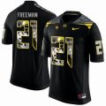 Oregon Ducks #21 Royce Freeman black With Portrait Print College Football Jersey