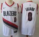 Nike Portland Trail Blazers #0 Damian Lillard white NBA Jerseys white patch