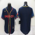 Nike Houston Astros blank dark blue baseball jerseys city version