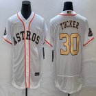 Nike Houston Astros #30 Kyle Tucker white gold Flexbase Authentic Collection Jersey 03