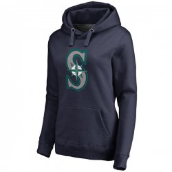 Seattle Mariners Women\'s Team Color Primary Logo Pullover Hoodie - Navy