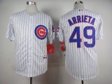 Chicago Cubs #49 Jake Arrieta White mlb baseball jersey