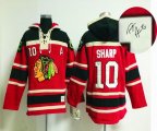 Chicago Blackhawks Patrick Sharp 10# red NHL Hooded Sweatshirt-Signature