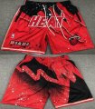 Miami Heat red black nba shorts with pocket-XD