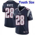 Youth Nike New England Patriots James White #28 blue Color Rush Limited Jersey