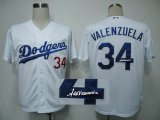 Los Angeles Dodgers 34 VALENZUELA white mlb signature jersey