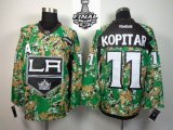 2014 stanley cup reebok Los Angeles Kings #11 Anze Kopitar Green camo nhl Jersey