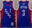 Philadelphia 76ers 3# Allen Iverson blue nba basketball All Stat jerseys-LC