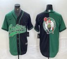 Nike Boston Celtics blank green black splits baseball jerseys Joint name-BD 02