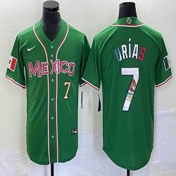 2023 World Cup Mexico #7 Julio Urias green majestic baseball jerseys 195