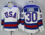 JIM CRAIG #30 1980 white USA Olympic Hockey Jersey