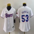 Women Nike Texas Rangers #53 Adolis Garcia white majestic baseball jerseys-BD