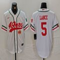 Nike San Francisco 49ers #5 Trey Lance white baseball jerseys Joint name-BD 02