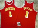 Houston Rockets #1 Tracy McGrady red throwback nba jersey- LT