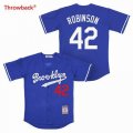 Los Angeles Dodgers #42 Jackie Robinson blue majestic baseball jersey-SG