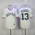 Indians #13 Omar Vizquel white majestic baseball Jersey