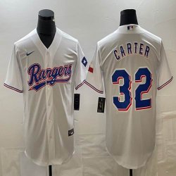 Nike Texas Rangers #32 Evan Carter white majestic baseball jerseys-BD