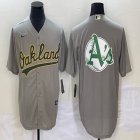 Nike Oakland Athletics blank gray majestic baseball jersey big logo 01