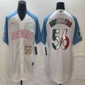 2023 World Cup Mexico #56 Randy Arozarena white skyblue majestic baseball jerseys 46