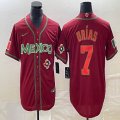 2023 World Cup Mexico #7 Julio Urias red majestic baseball jerseys 110