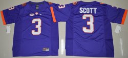 2016 Clemson Tigers Artavis Scott 3 College Football Limited Jersey - Purple