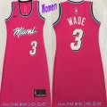 Nike Miami Heat 3 Dwyane Wade pink NBA Embroidered Women's Skirt-LT