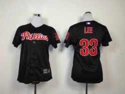 Philadelphia Phillies 33 Lee black Cool Base women