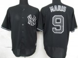 New York Yankees #9 Roger Maris Black Fashion MLB Jerseys-ZH