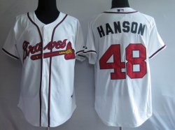 Atlanta Braves 48# Hanson white MLB Jersey