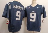 Ole Miss Rebels #9 Tre Harris III dark blue bluecollege football jerseys-XST