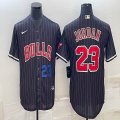 Nike Chicago Bulls #23 Michael Jordan black baseball jerseys Joint name-BD 02