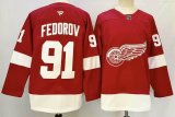 Detroit Red Wings #91 Sergei Fedorov red hockey jersey-PD