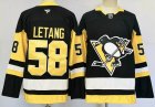 Pittsburgh Penguins #58 Kris Letang black hockey Jersey-PD