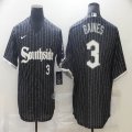 Nike Chicago White Sox #3 Harold Baines black majestic baseball jerseys-BD