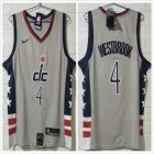 Washington Wizards #4 Russell Westbrook Gray nba basketball Jersey -HL