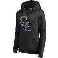 Colorado Rockies Women's Team Color Primary Logo Pullover Hoodie - Black