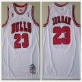 Chicago Bulls #23 Michael Jordan throwback white NBA basketball Jersey champion patch-TY