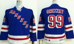 New York Rangers #99 Wayne Gretzky Blue kid NHL Jerseys