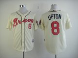 Atlanta Braves #8 Justin Upton Cream MLB Jerseys