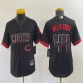 Women Nike Cincinnati Reds #44 Elly De La Cruz black majestic baseball jerseys -BD 02