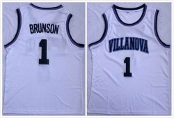 Villanova Wildcats #1 Jalen Brunson white NCAA basketball jersey