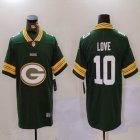 Packers #10 Jordan Love Green Nike Color Rush Limited Jersey 01